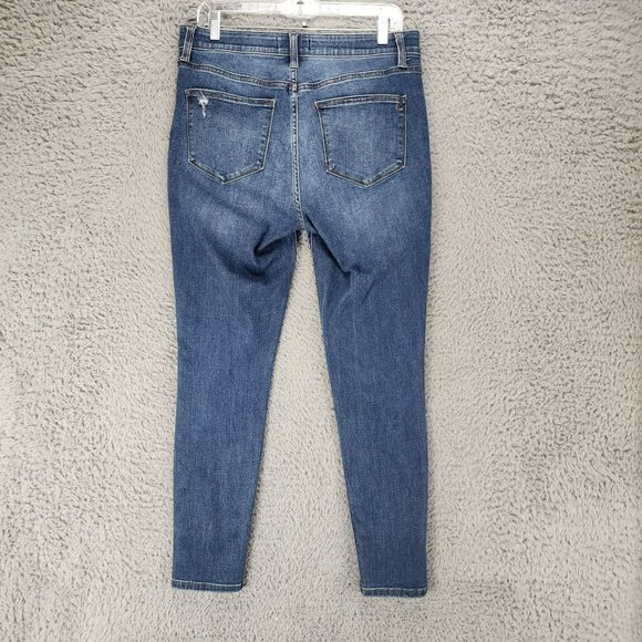 Lularoe Jeans Womens 30 Medium Wash Stretch Mid Rise Distressed Shaping Skinny - Picture 10 of 14